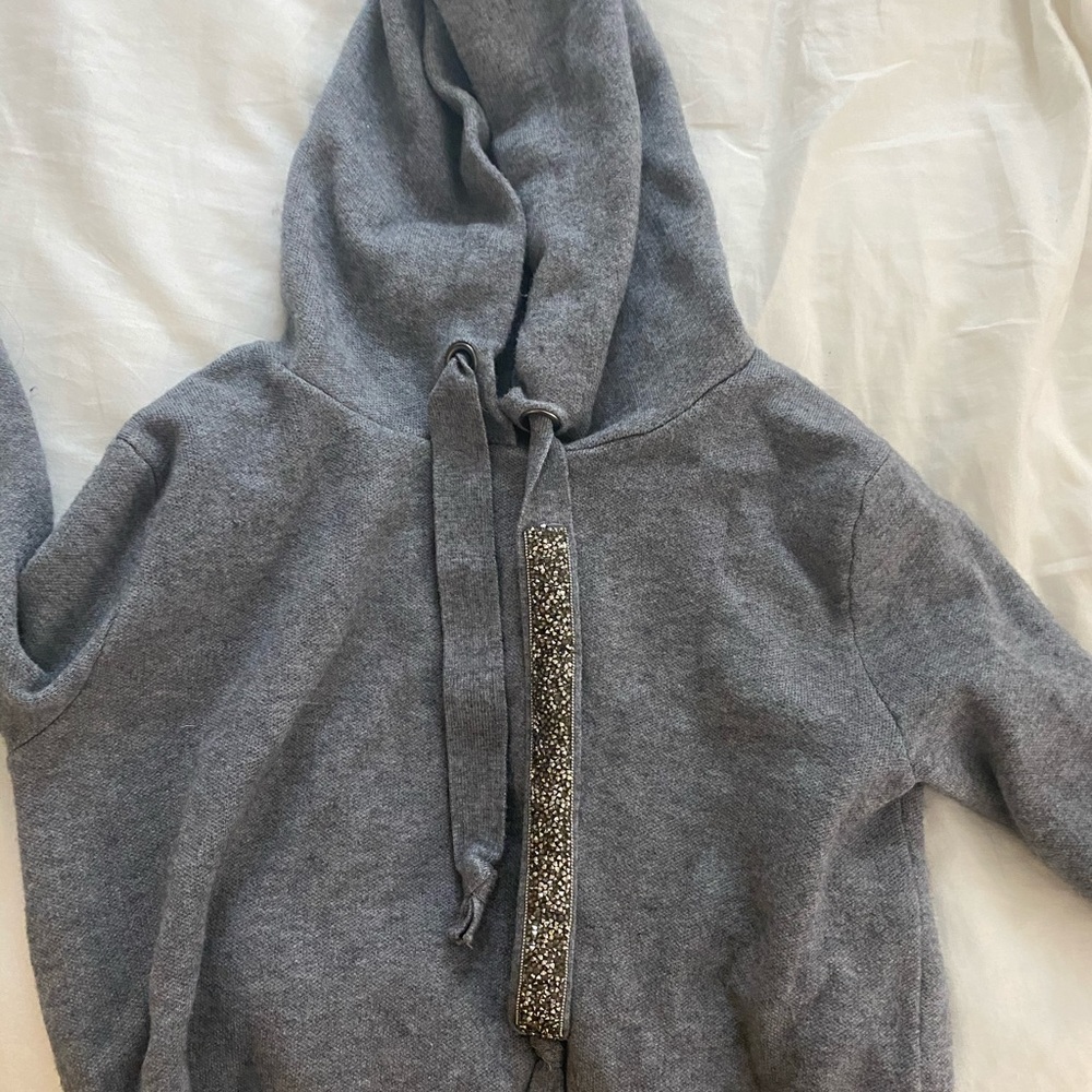 Zara gray sweater with stone embellishment